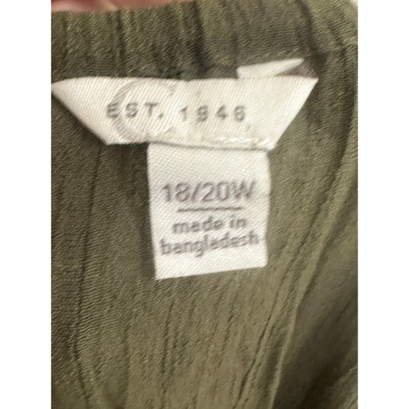 Cato Olive Green Crochet Trim Blouse Size 18/20W Plus Size Tunic Top - Picture 3 of 5